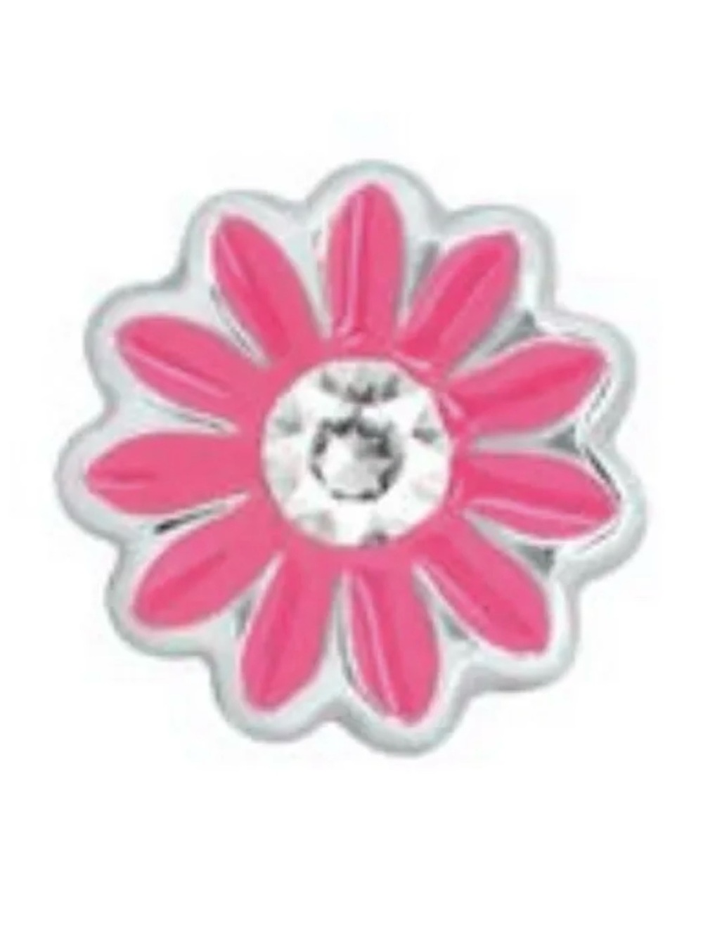 Origami Owl Pink Daisy Charm with Clear Crystal Center